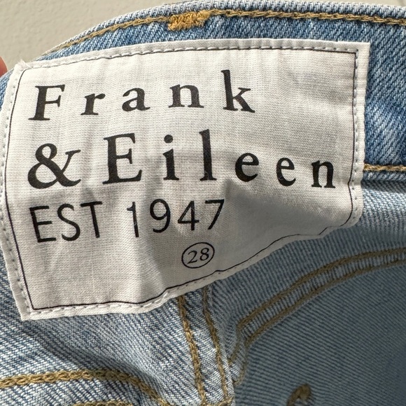 Frank & Eileen Monaghan Button Fly High Rise Raw Hem Straight Leg Mom Jeans 28 - Picture 12 of 14